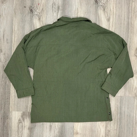 Banana Republic Green Zip Belted Windbreaker Utility Parka Jacket Petite Size M - Picture 10 of 10